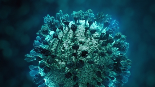 Fictional Image of Coronavirus Infection Looped 4, 